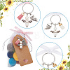 8 Sets Angel Tibetan Style Alloy Pendant Keychain with Suede Tassel DIY-BC0009-77-4