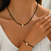 Glass & CCB Plastic Beaded Necklaces & Bracelets Sets FS-WGA4156-02-1