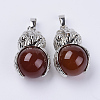 Natural Carnelian Pendants G-P350-A04-1