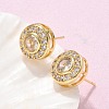 Brass Micro Pave Clear Cubic Zirconia Stud Earrings EJEW-Q015-10G-5