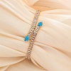 Snake Brass Pave Cubic Zirconia Link Chain Bracelets UA5889-1-1
