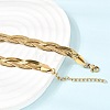Unisex 304 Stainless Steel Braided Flat Snake Chain Necklaces NJEW-K305-12B-G-3