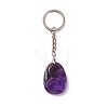 Natural Amethyst Teardrop with Spiral Pendant Keychain KEYC-A031-02P-04-2