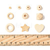 120Pcs 10 Styles Unfinished Wood Beads WOOD-FS0002-37-5