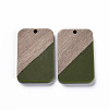Opaque Resin & Walnut Wood Pendants RESI-T035-38F-2