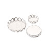 150Pcs 5 Styles 316 Surgical Stainless Steel Lace Edge Bezel Cups STAS-CD0001-09-3