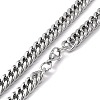 201 Stainless Steel Cuban Link Chain Necklace with 304 Stainless Steel Clasps for Men Women NJEW-M194-01B-P-3