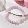 Natural Aquamarine & Rose Quartz & Amethyst Round Beads Stretch Bracelets for Women BJEW-JB13528-1