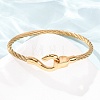 304 Stainless Steel Twisted Rope Cuff Bangles with S Clasps for Women SA-CBA2192-02G-2