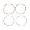 Dyed Natural Freshwater Shell & Electroplate Non-magnetic Synthetic Hematite Beads Stretch Bracelets for Women BJEW-JB13632-2