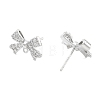 Brass Clear Cubic Zirconia Stud Earring Findings KK-A238-02A-P-2