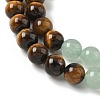 Chakra Natural Red Jasper & Yellow Jade & Green Aventurine & Tiger Eye & Sodalite & Amethyst Beads Strands G-NH0002-E02-8mm-5