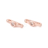 Rack Plating Brass Pave Clear Cubic Zirconia Connector Charms KK-G433-04RG-2