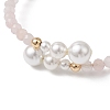 Natural Gemstone Beaded Cuff Bangles BJEW-JB13326-5