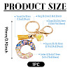 Alloy Resin Polygon Keychains KEYC-TADJ0002-03G-C-2
