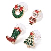 Christmas Theme Alloy Enamel Stud Earrings LS-EJEW-B068-02KCGG-03-2