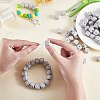 20Pcs Grey Cube Letter Silicone Beads 12x12x12mm Square Dice Alphabet Beads with 2mm Hole Spacer Loose Letter Beads for Bracelet Necklace Jewelry Making JX436O-5