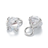 Brass Clear Cubic Zirconia Charms ZIRC-G170-12-3