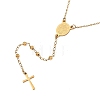 304 Stainless Steel Rosary Bead Necklaces For Religion STAS-B021-02G-1