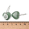 Natural Green Aventurine & 304 Stainless Steel Hoop Earrings for Women EJEW-G475-01P-06-5