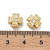 Brass Clear Cubic Zirconia Beads KK-D228-14G-3