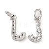 Brass Micro Pave Grade AAA Cubic Zirconia Charms ZIRC-P067-11P-J-NR-2