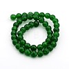 Dyed Natural White Jade Round Bead Strands G-J285-18-2