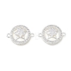Brass Micro Pave Clear Cubic Zirconia Connector Charms CU-CBA3F77-09S-1