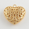 Hollow Tibetan Style Alloy Heart Pendants TIBEP-S095-G-NR-1