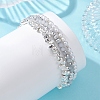 Electroplate Glass & Synthetic Non-magnetic Hematite & Acrylic Pearl Beads Multi-strand Braided Bead Bracelets BJEW-JB13772-1