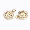 Brass Micro Pave Clear Cubic Zirconia Pendants ZIRC-N039-140-NF-3