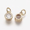 Brass Micro Pave Grade AAA Cubic Zirconia Charms ZIRC-K059-05G-NR-1