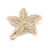 Brass Pave Clear Cubic Zirconia Pendants X-KK-Z061-09G-01-2