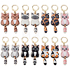 14Pcs 7 Styles Alloy Enamel Cat Shape Pendant Locking Stitch Markers HJEW-ME00172-1