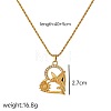 304 Stainless Steel Micro Pave Clear Cubic Zirconia Heart with Flower Bird Pendant Necklaces for Women WG05DAA-01-5