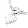 Alloy Heart Charm Bracelet with Brass Paperclip Chains for Woman BJEW-JB08895-02-4