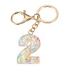 Number 2 Transparent Resin Keychains KEYC-TADJ0001-10B-1
