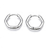 201 Stainless Steel Hexagon Hoop Earrings STAS-S103-30P-1
