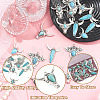 24Pcs 6 Styles Bohemian Synthetic Turquoise Cattle Pendants FIND-SZ0019-83-4
