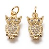 Brass Micro Pave Clear Cubic Zirconia Charms ZIRC-C020-45-2