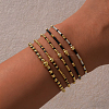 5Pcs 5 Styles Bohemian Style Glass Seed Bead & Brass Beads Stretch Bracelets Set for Women XX3462-4-2