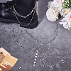 4Pcs 2 Styles Aluminium Curb Chain Boot Strap Chains HJEW-UN00120-2