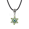 Evil Eye Handmade Lampwork & Glass Sead Beaded Pendant Necklaces NJEW-MZ00092-03-2