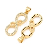 Brass Micro Pave Clear Cubic Zirconia Pendants CU-CBA56CE-05G-2