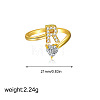 Brass Micro Pave Clear Cubic Zirconia Cuff Open Rings FS-WGF859A-25-1