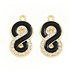Alloy Black Enamel Pendants FIND-C095-08G-1