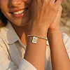 Adjustable Brass Box Chain Slider Bracelets GV3572-1