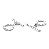 Brass Micro Pave Clear Cubic Zirconia Toggle Clasps KK-S356-500P-NF-2