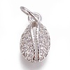 Brass Micro Pave Cubic Zirconia Charms ZIRC-E145-80P-1