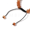 8mm Round Natural Red Aventurine Braided Bead Bracelets BJEW-C067-01B-11-4